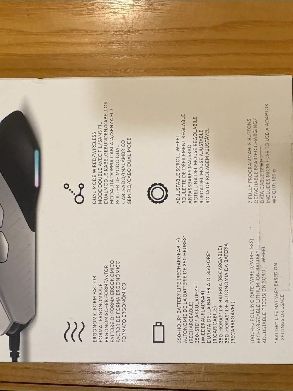 Alienware 610M White Gaming Mouse with RGB Accent